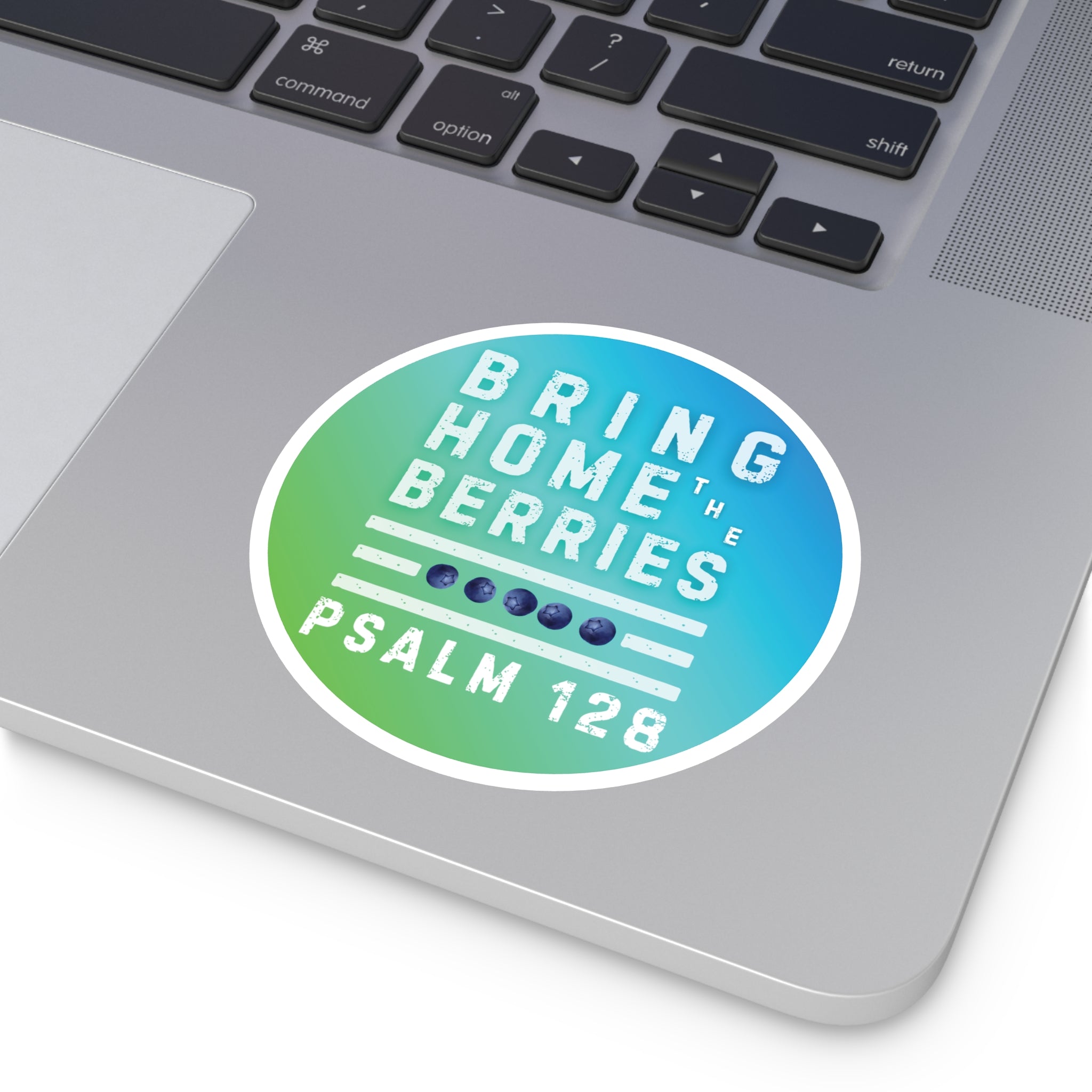 Round Sticker — BHtB PSLM 128 - WHT - FADE GRN BLU